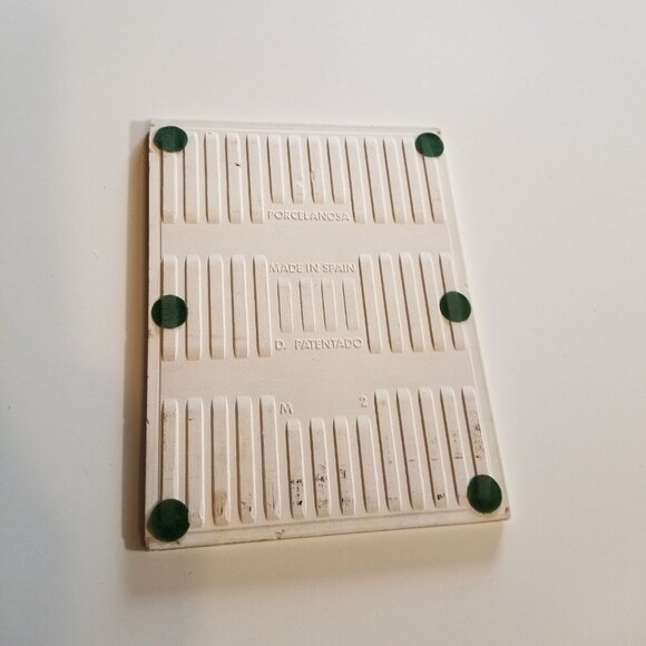 Vintage Painted Porcelain Tile Trivet Made In Spain Rose Floral Design 6 x 8 - Picture 7 of 12